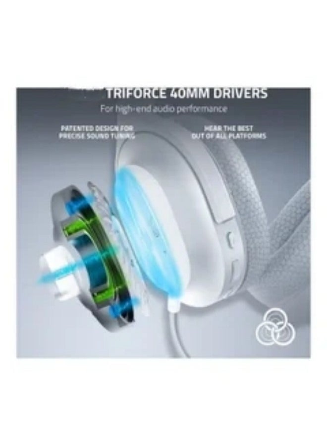 Beauenty Wireless Gaming  Mobile Headset (PC, Playstation, Switch, Android, iOS): 2022 Model - 2.4GHz Wireless + Bluetooth - Lightweight 250g - 40mm Drivers - 50 Hour Battery - White - Image 3